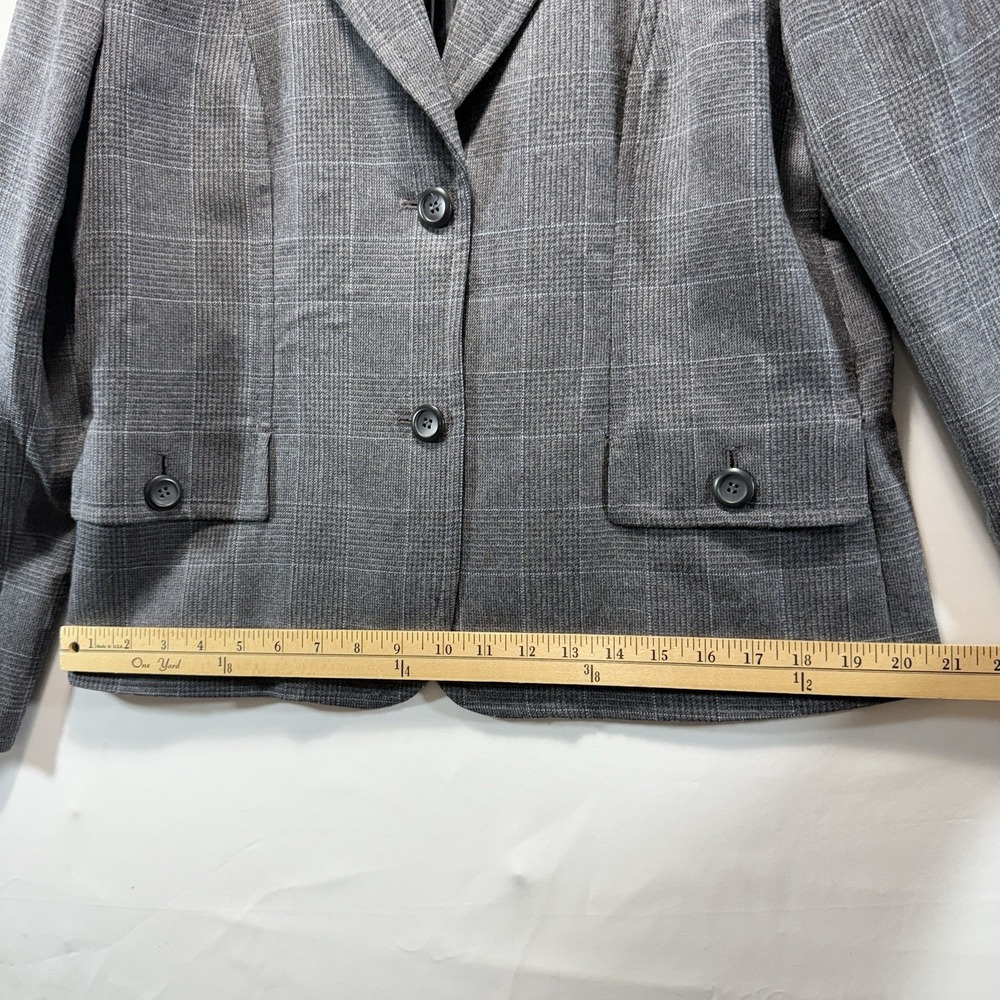 PENDLETON PLAID BLAZER 100% WOOL JACKET SPORTCOAT GRAY WOMENS 12 - Picture 5 of 13